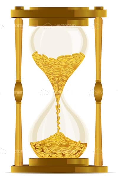 Vintage Hourglass with Golden Frame